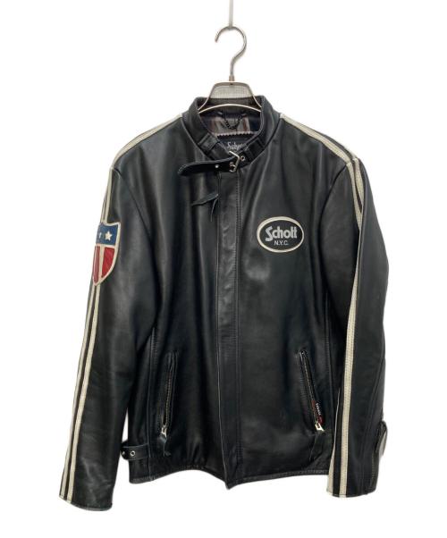 Schott（ショット）Schott (ショット) シングルライダースジャケット ブラック サイズ:Lの古着・服飾アイテム