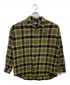F.C.Real Bristolエフシーレアルブリストル）の古着「FLANNEL BIG LOGO BAGGY SHIRT」｜グリーン