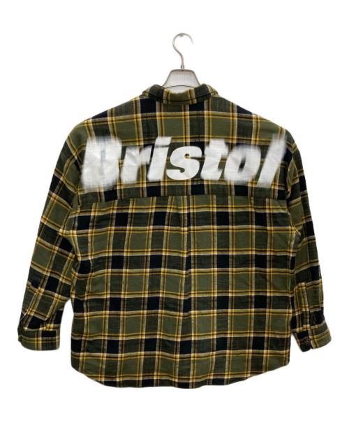 F.C.Real Bristol（エフシーレアルブリストル）F.C.Real Bristol (エフシーレアルブリストル) FLANNEL BIG LOGO BAGGY SHIRT グリーン サイズ:XLの古着・服飾アイテム