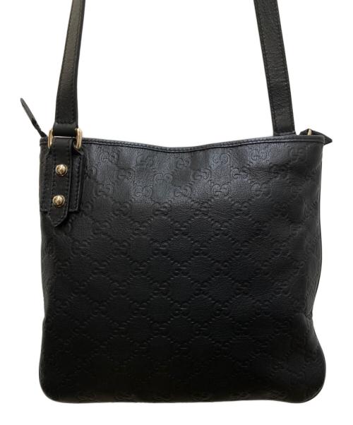 GUCCI（グッチ）GUCCI (グッチ) シマレザーショルダーバッグ ブラックの古着・服飾アイテム