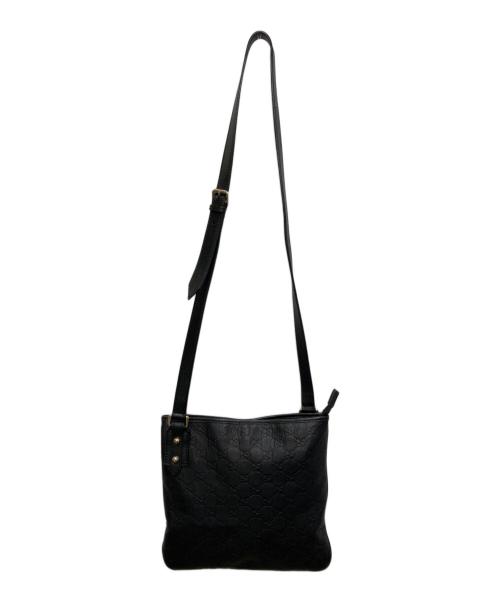 GUCCI（グッチ）GUCCI (グッチ) シマレザーショルダーバッグ ブラックの古着・服飾アイテム