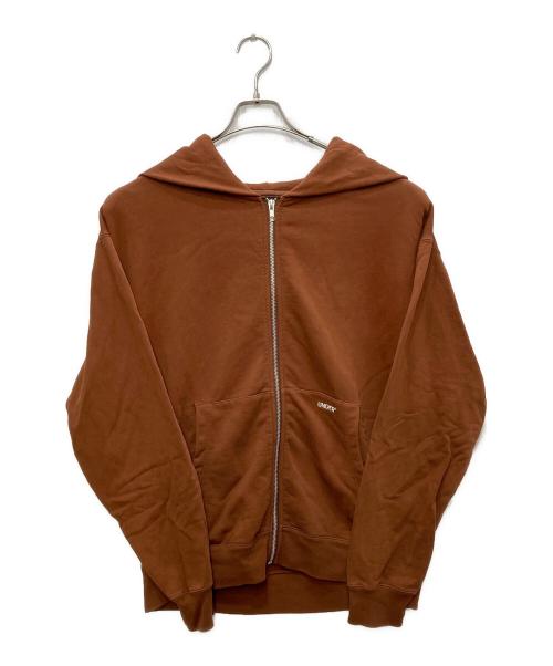 UNDER R（アンダーアール）UNDER R (アンダーアール) エンブロイダリーロゴ スウェットジップフーディー ブラック サイズ:Lの古着・服飾アイテム