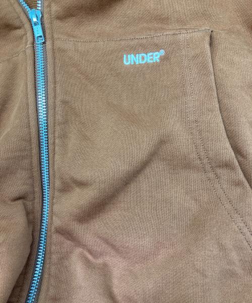 UNDER R（アンダーアール）UNDER R (アンダーアール) エンブロイダリーロゴ スウェットジップフーディー ブラック サイズ:Lの古着・服飾アイテム