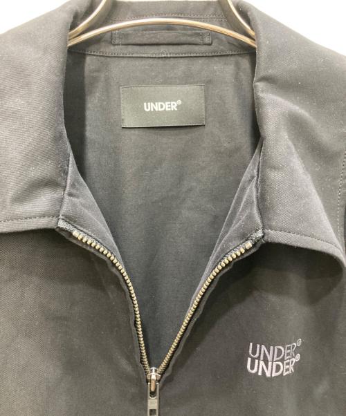 UNDER R（アンダーアール）UNDER R (アンダーアール) ブラッシュドコットンツイル エンブロイダリー ロゴ ジャケット ブラック サイズ:Mの古着・服飾アイテム