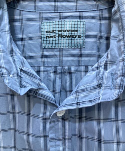 cut waves not flowers（カットウェーブスノットフラワーズ）cut waves not flowers (カットウェーブスノットフラワーズ) チェックシャツ ブルー サイズ:Lの古着・服飾アイテム