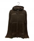 saharaサハラ）の古着「Sheer Hoodie Cardigan」｜ブラウン