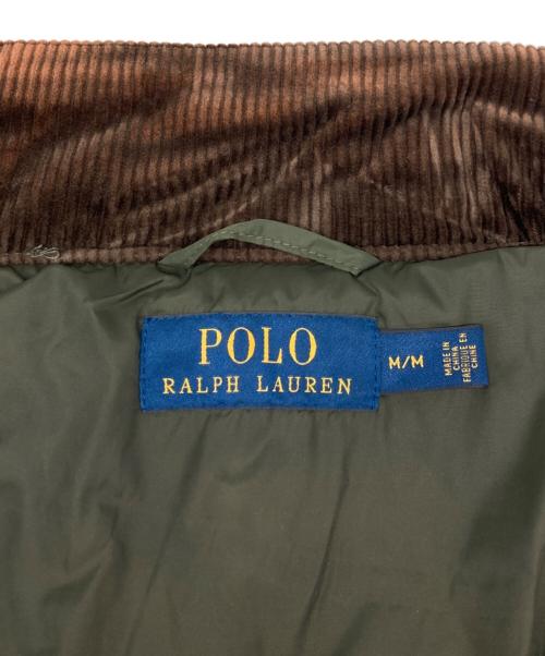 POLO RALPH LAUREN（ポロ・ラルフローレン）POLO RALPH LAUREN (ポロ・ラルフローレン) 襟コーデュロイ キルティングジャケット オリーブ サイズ:Mの古着・服飾アイテム