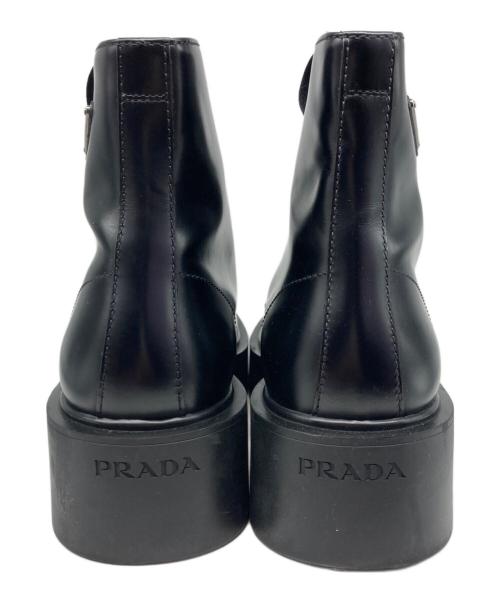 PRADA（プラダ）PRADA (プラダ) レースアップ・コンバットブーツ ブラック サイズ:71/2の古着・服飾アイテム