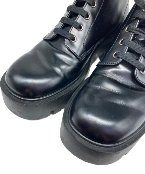 PRADA（プラダ）PRADA (プラダ) レースアップ・コンバットブーツ ブラック サイズ:71/2の古着・服飾アイテム