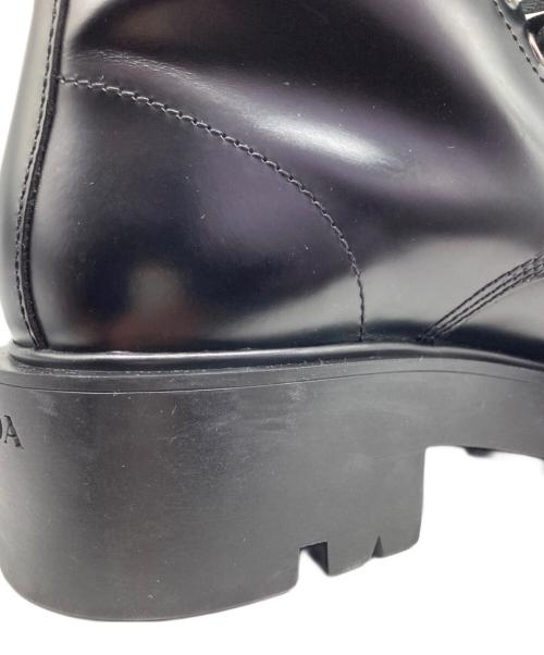 PRADA（プラダ）PRADA (プラダ) レースアップ・コンバットブーツ ブラック サイズ:71/2の古着・服飾アイテム