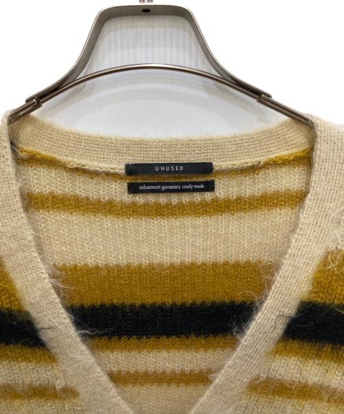 UNUSED（アンユーズド）UNUSED (アンユーズド) 5G Border Knit Cardigan ベージュ サイズ:2の古着・服飾アイテム