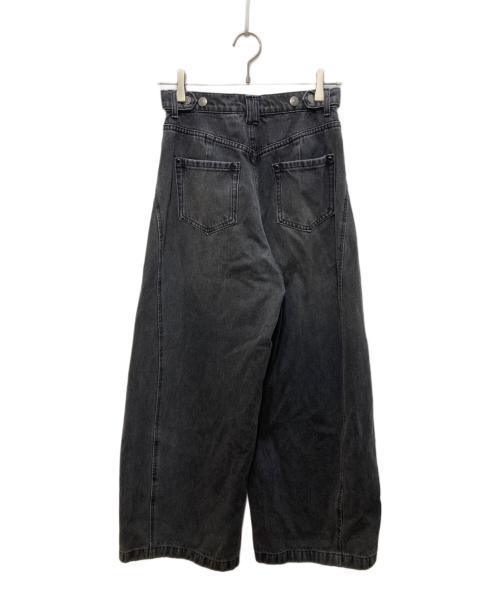 Snidel（スナイデル）Snidel (スナイデル) リボンビジューワイドパンツ ブラック サイズ:Sの古着・服飾アイテム