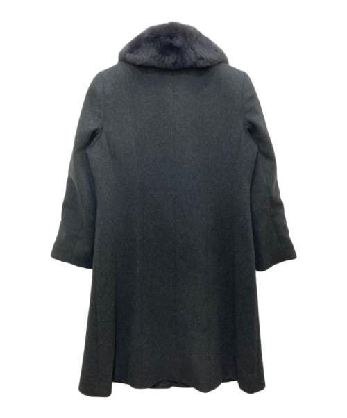 Leilian（レリアン）LEILIAN (レリアン) レッキスファー カシミヤ100％コート グレー サイズ:9の古着・服飾アイテム