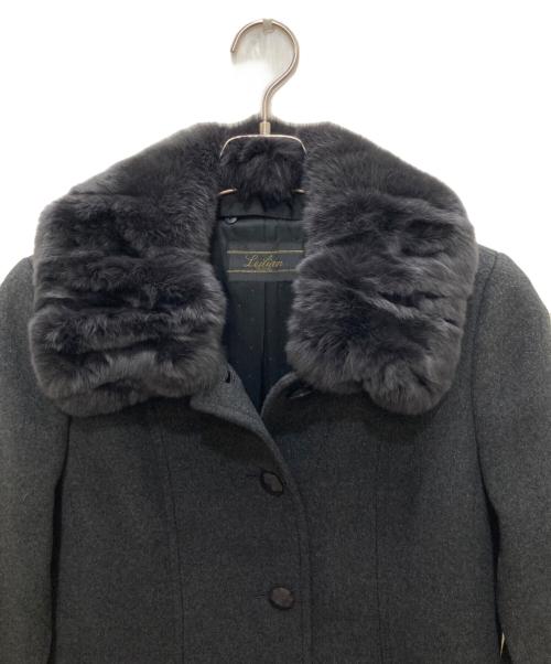 Leilian（レリアン）LEILIAN (レリアン) レッキスファー カシミヤ100％コート グレー サイズ:9の古着・服飾アイテム