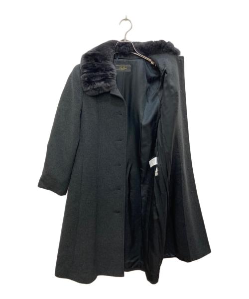 Leilian（レリアン）LEILIAN (レリアン) レッキスファー カシミヤ100％コート グレー サイズ:9の古着・服飾アイテム