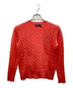POLO RALPH LAURENポロ・ラルフローレン）の古着「カシミヤ混ケーブルニット」｜オレンジ