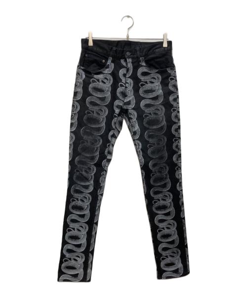 Hysteric Glamour（ヒステリックグラマー）Hysteric Glamour (ヒステリックグラマー) SNAKE LOOP スキニーデニムパンツ ブラック サイズ:28の古着・服飾アイテム