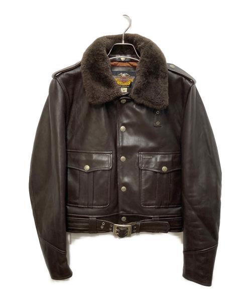 HARLEY-DAVIDSON（ハーレーダビッドソン）HARLEY-DAVIDSON (ハーレーダビッドソン) ホースハイドポリスマンジャケット ブラウン サイズ:Mの古着・服飾アイテム