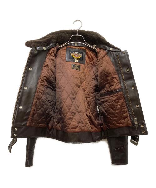 HARLEY-DAVIDSON（ハーレーダビッドソン）HARLEY-DAVIDSON (ハーレーダビッドソン) ホースハイドポリスマンジャケット ブラウン サイズ:Mの古着・服飾アイテム