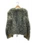 CELINE (セリーヌ) フィービー期ラムレザー&ラムファー ノーカラージャケット オリーブ サイズ:38：108000円
