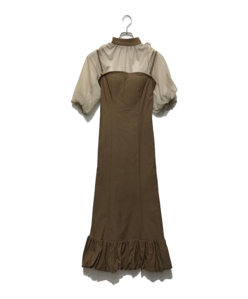 Ameri（アメリ）Ameri (アメリ) LAYERED BALLOON HEM DRESS カーキ サイズ:Sの古着・服飾アイテム
