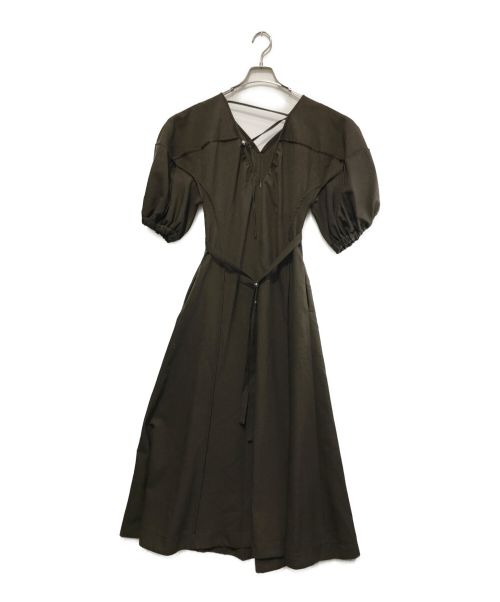 PUBLIC TOKYO（パブリックトウキョウ）PUBLIC TOKYO (パブリックトウキョウ) カーブネックワンピース ブラウン サイズ:Fの古着・服飾アイテム