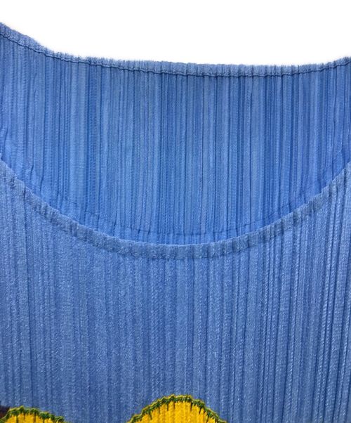 PLEATS PLEASE（プリーツプリーズ）PLEATS PLEASE (プリーツプリーズ) プリーツノースリーブカットソー スカイブルー サイズ:3の古着・服飾アイテム