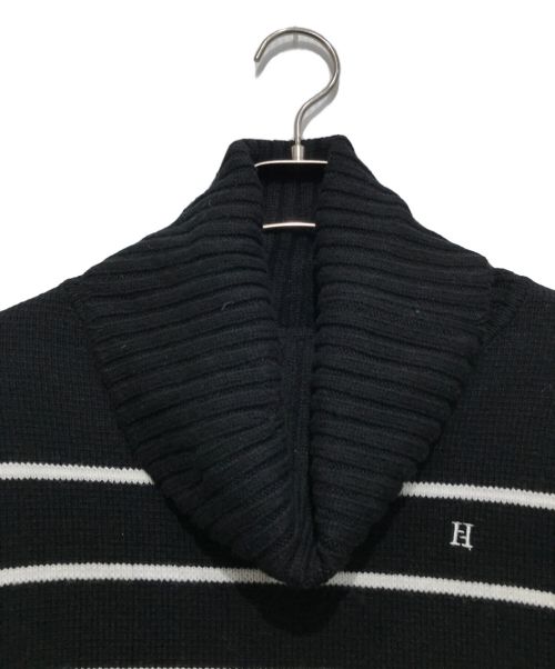 HER LIP TO（ハーリップトゥ）HER LIP TO (ハーリップトゥ) Striped Turtleneck Mini Knit Dress ブラック サイズ:Mの古着・服飾アイテム