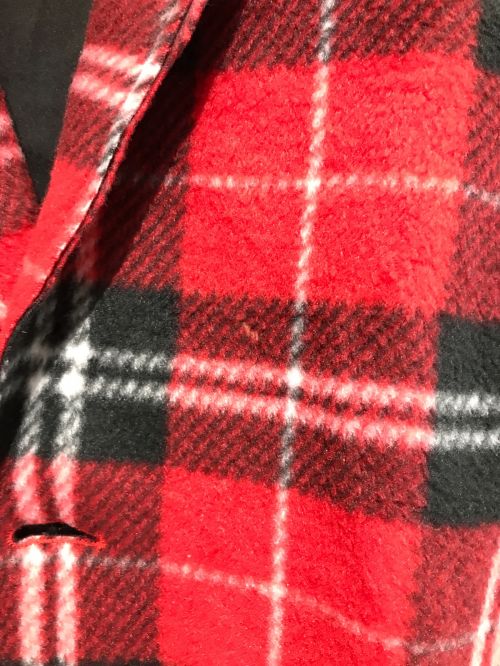 LEGENDA（レジェンダ）LEGENDA (レジェンダ) 起毛チェックルーズシルエットチェスターコート レッド サイズ:Mの古着・服飾アイテム