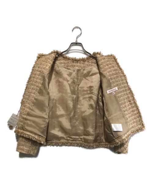 DRESSTERIOR（ドレステリア）DRESSTERIOR (ドレステリア) ツィードフリンジジャケット ベージュ サイズ:36 未使用品の古着・服飾アイテム