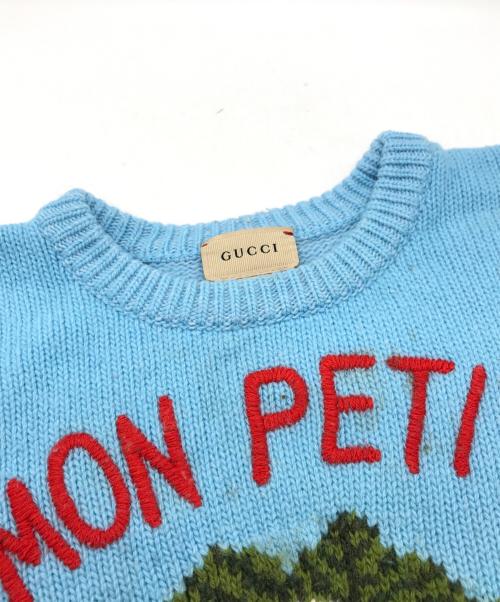 GUCCI（グッチ）GUCCI (グッチ) ニット ブルー サイズ:6（120/60）の古着・服飾アイテム