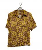 WALES BONNERウェールズボナー）の古着「オープンカラーシャツ」｜イエロー×ブラウン