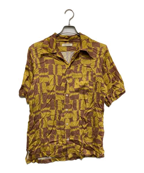 WALES BONNER（ウェールズボナー）WALES BONNER (ウェールズボナー) オープンカラーシャツ イエロー×ブラウン サイズ:50の古着・服飾アイテム
