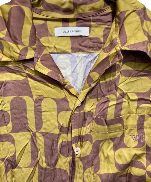 WALES BONNER（ウェールズボナー）WALES BONNER (ウェールズボナー) オープンカラーシャツ イエロー×ブラウン サイズ:50の古着・服飾アイテム