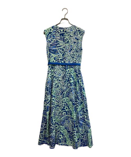 ANAYI（アナイ）ANAYI (アナイ) 花柄リネンブレンドノースリーブワンピース ライトグリーン サイズ:36の古着・服飾アイテム