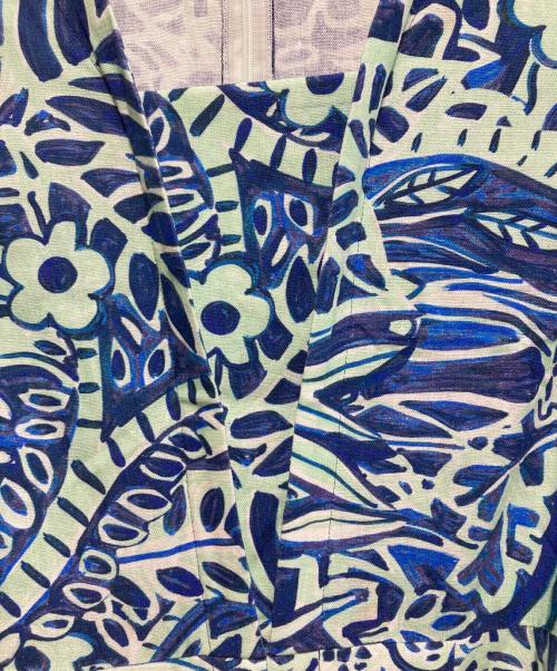 ANAYI（アナイ）ANAYI (アナイ) 花柄リネンブレンドノースリーブワンピース ライトグリーン サイズ:36の古着・服飾アイテム