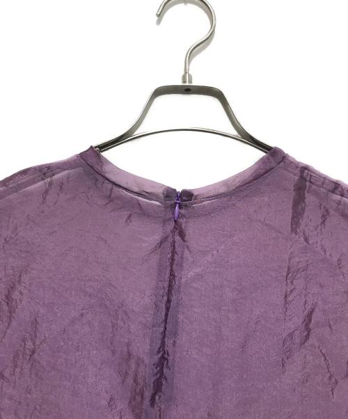 LE CIEL BLEU（ルシェルブルー）LE CIEL BLEU (ルシェルブルー) Organza Overlay Long Sleeve Tee パープル サイズ:36の古着・服飾アイテム