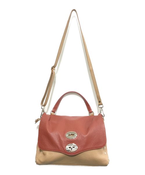 zanellato（ザネラート）zanellato (ザネラート) 2WAYショルダーバッグ レッド×ベージュの古着・服飾アイテム