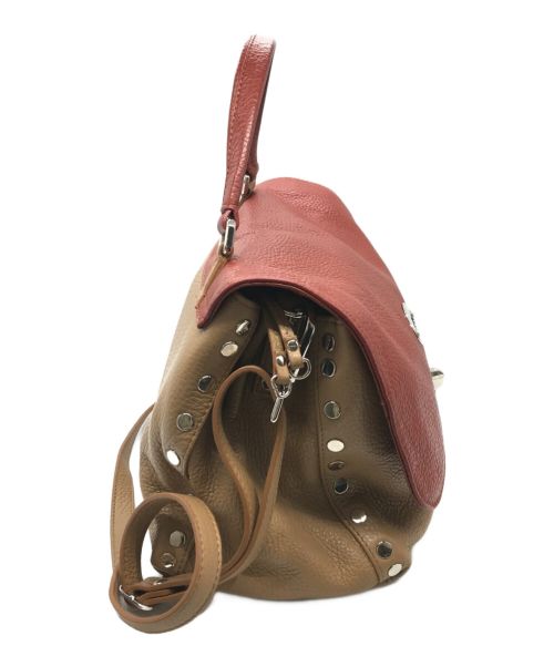 zanellato（ザネラート）zanellato (ザネラート) 2WAYショルダーバッグ レッド×ベージュの古着・服飾アイテム