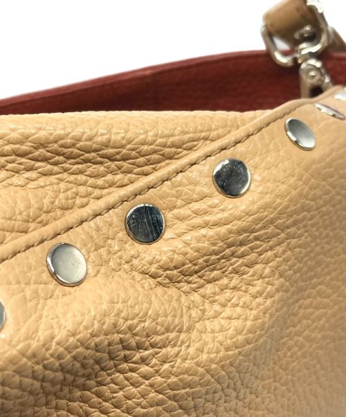 zanellato（ザネラート）zanellato (ザネラート) 2WAYショルダーバッグ レッド×ベージュの古着・服飾アイテム