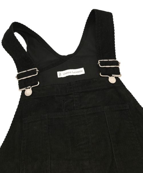 UNION LAUNCH（ユニオンランチ）UNION LAUNCH (ユニオンランチ) コーデュロイサロペット ブラック サイズ:Sの古着・服飾アイテム