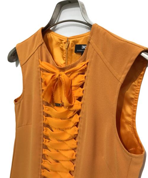 ELISABETTA FRANCHI（エリザベッタフランキ）ELISABETTA FRANCHI (エリザベッタフランキ) ノースリーブワンピース オレンジ サイズ:40の古着・服飾アイテム