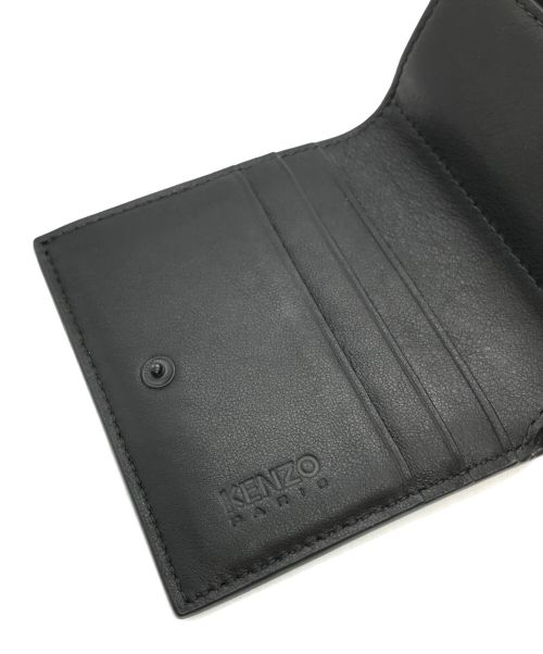 KENZO（ケンゾー）KENZO (ケンゾー) ミニ 'KENZO VARSITY' ソフト レザー ウォレット ブラック サイズ:ーの古着・服飾アイテム