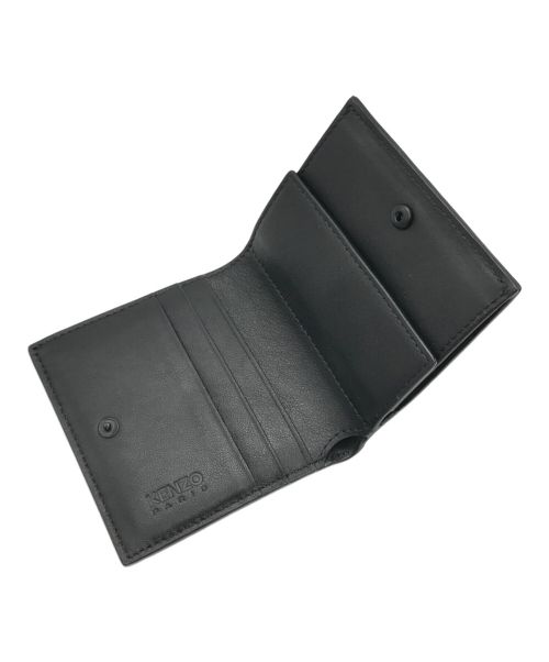 KENZO（ケンゾー）KENZO (ケンゾー) ミニ 'KENZO VARSITY' ソフト レザー ウォレット ブラック サイズ:ーの古着・服飾アイテム