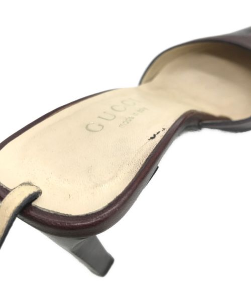 GUCCI（グッチ）GUCCI (グッチ) アンクルストラップミュール ブラック サイズ:34.5の古着・服飾アイテム