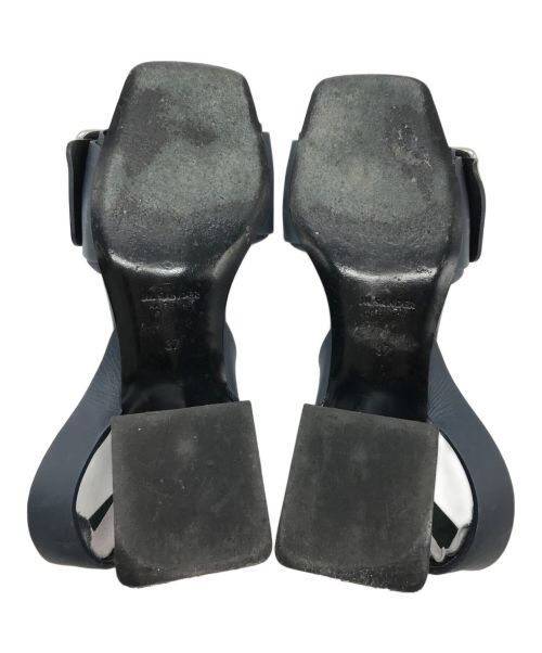 JIL SANDER（ジルサンダー）JIL SANDER (ジルサンダー) スクエアヒールサンダル ネイビー サイズ:37の古着・服飾アイテム