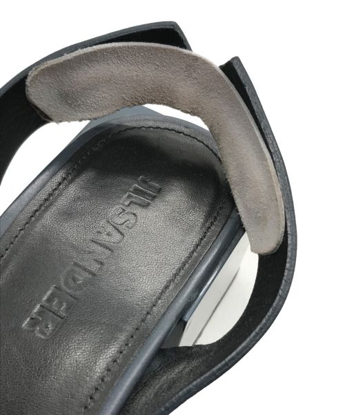 JIL SANDER（ジルサンダー）JIL SANDER (ジルサンダー) スクエアヒールサンダル ネイビー サイズ:37の古着・服飾アイテム