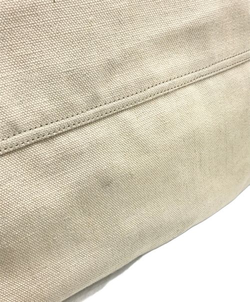 BOTTEGA VENETA（ボッテガベネタ）BOTTEGA VENETA (ボッテガベネタ) Quat Trimmed Canvas Black Leather ベージュ×ブラック サイズ:ーの古着・服飾アイテム