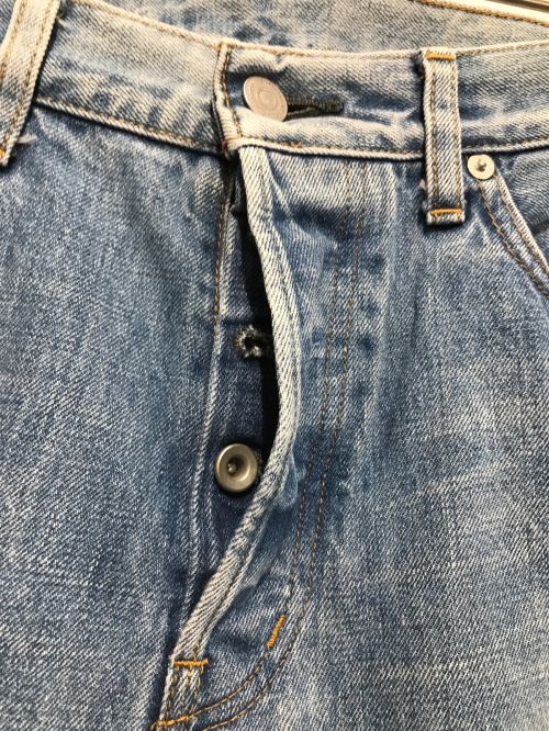 ordinary fits（オーディナリーフィッツ）ordinary fits (オーディナリーフィッツ) FRENCH Blueクラッシュデニムパンツ スカイブルー サイズ:W30の古着・服飾アイテム