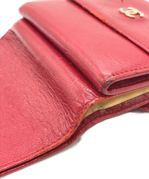 CHANEL（シャネル）CHANEL (シャネル) ココマーク2つ折り財布 レッド サイズ:ーの古着・服飾アイテム